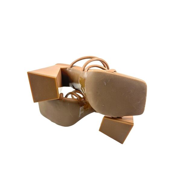 Abound Women Austyn Block Heel Strappy Sandals Size 5 Slide Faux Leather In tan - Picture 10 of 12